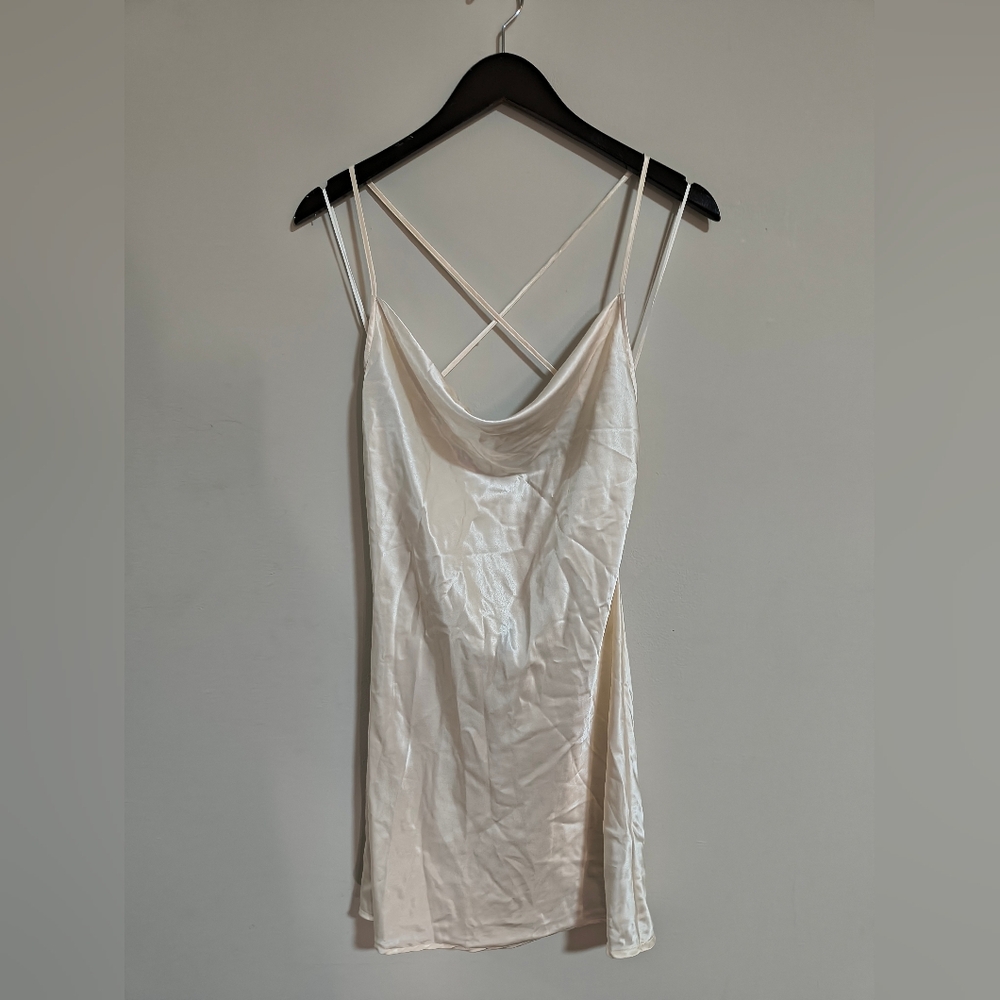 Divided H&M White Satin Dress
